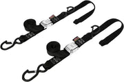 POWERTYE Tie Down Rat Sec Hook Soft Tye 1.5"X6.5' Black/Black Pair
