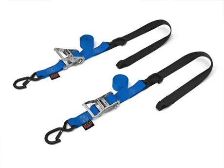 30573-ST Powertye Tie-Down Rat Sec Hook Soft-Tye 1.5"X6.5' Blue/Black Pair 