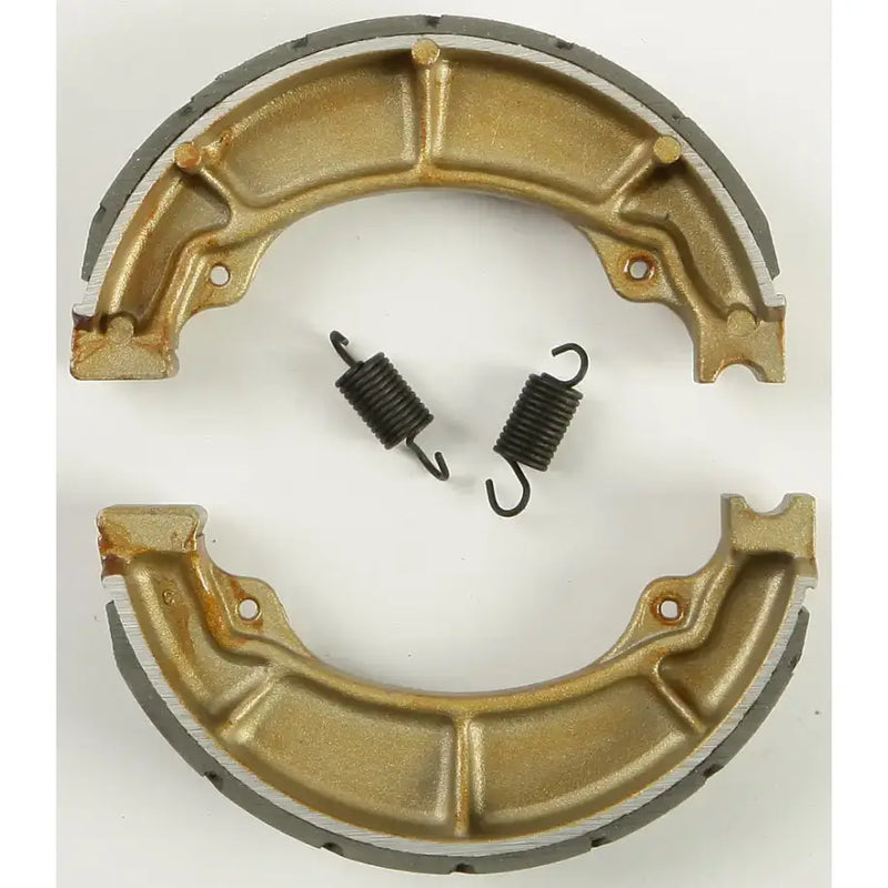 Motorcycle brake shoes with springs for the 306G Grooved model, durable and reliable