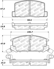 Stoptech 308.0657 StopTech Street Touring 1/90-95/00-05 Toyota MR2/Spyder Rear Brake Pads