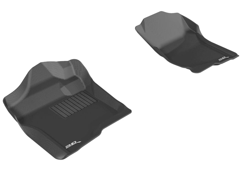 3D MAXpider L1CH04711509 3D MAXpider 2007-2013 Chevrolet Silverado Extended/Crew Cab Kagu 1st Row Floormat - Black - L1CH04711509