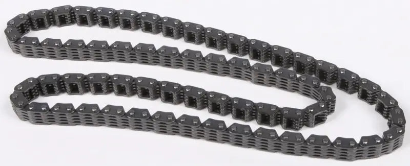 Dark gray link-style cam chain yam with ribbed segments for Yamaha engines