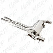 Stainless steel dual exhaust system with polished muffler for 3100405 Performance Exhaust Standard Silencer