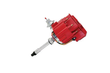 Red automotive distributor from Speedfx for Chevy 262-454 engines, model 3100BK