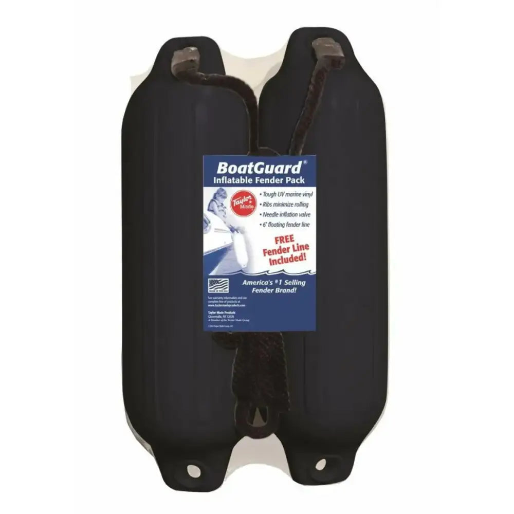 31015B2P Taylor Made 5’ X 18’ Bg 2 Pk. Black W/Black Rop - Boat Fender