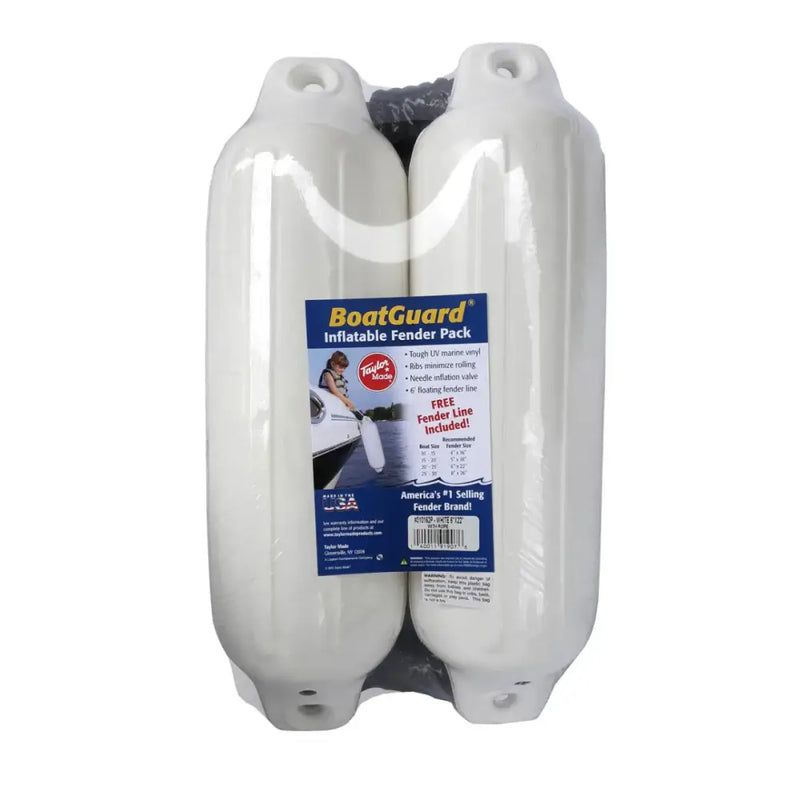 310162P Taylor Made 6’ X 22’ Bg Fender 2 Pk.White W/Blk - Boat