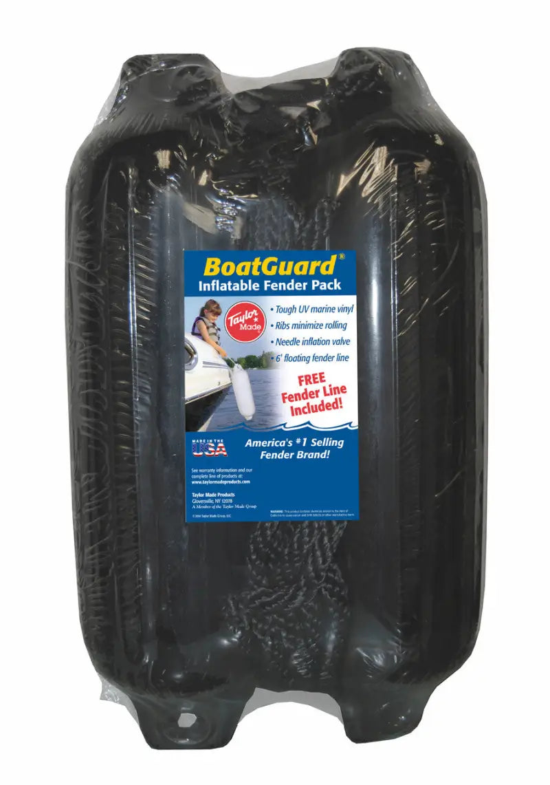 31016B2P Taylor Made 6’ X 22’ Bg Fend 2 Pk. Black W/Blk - Boat Fender