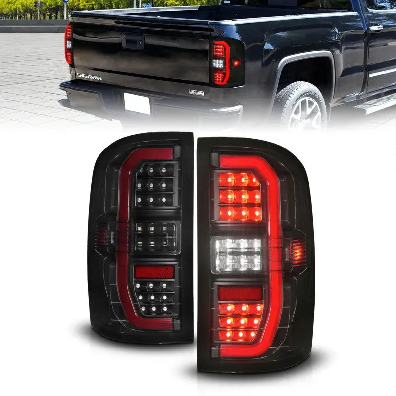 ANZO 311465 311465 ANZO 14-18 GMC Sierra 1500 Full LED Taillights Black Housing Smoke Lens (w/C Light Bars)