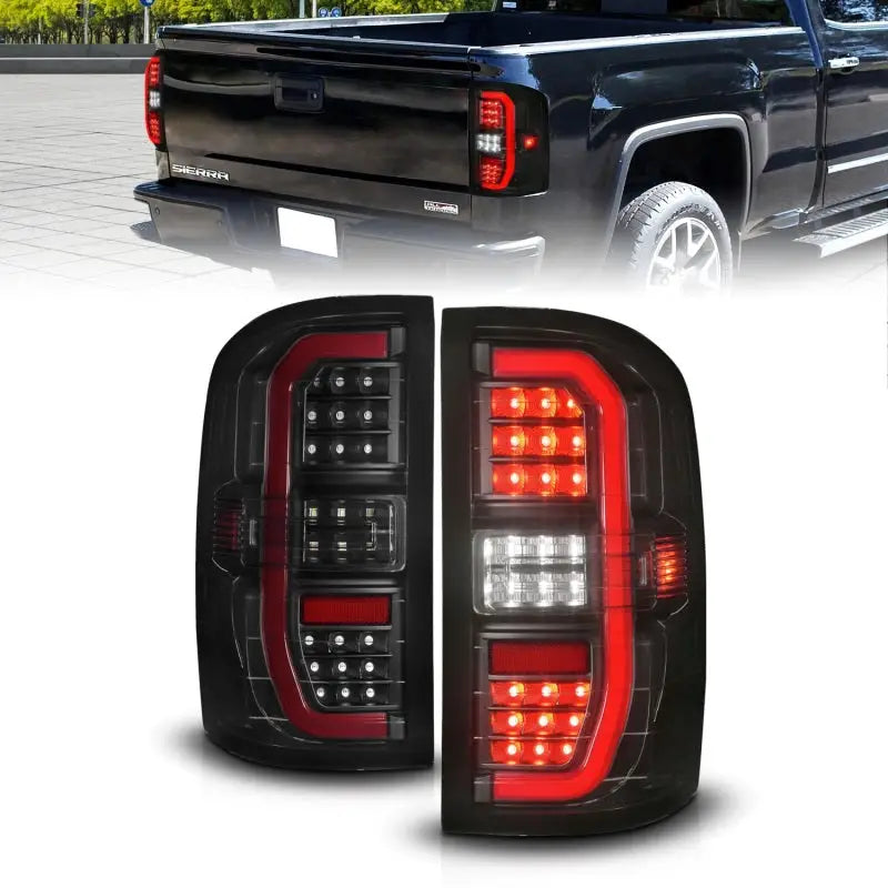 ANZO 311465 311465 ANZO 14-18 GMC Sierra 1500 Full LED Taillights Black Housing Smoke Lens (w/C Light Bars)