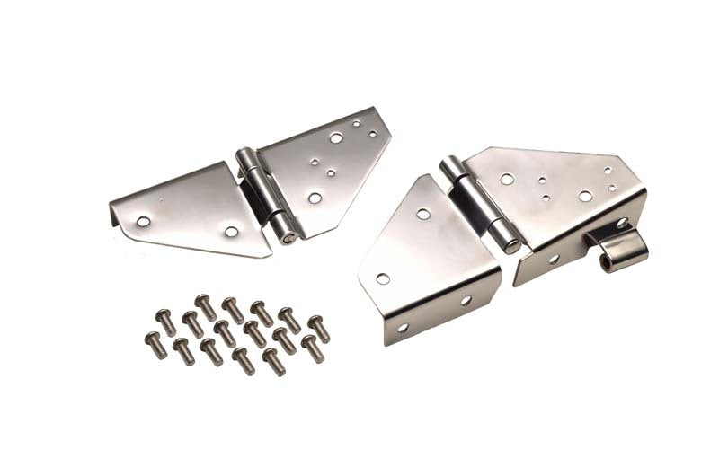 Kentrol 30403 Kentrol 76-95 Jeep CJ/Wrangler YJ Windshield Hinge Pair - Polished Silver