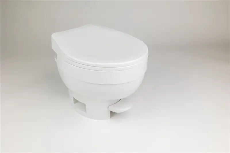 White Thetford Amvi Lo Ws toilet with foot pedal, perfect for modern RV parts & accessories