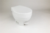 White Thetford Amvi Lo Ws toilet with foot pedal, perfect for modern RV parts & accessories