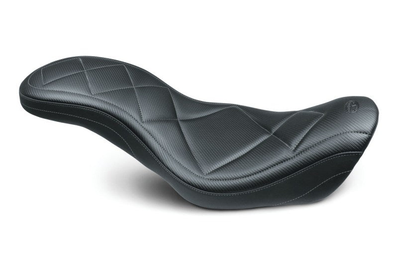 Mustang Motorcycle 75229 Mustang 06-17 Harley Dyna Super Tripper 1PC Seat Carbon - Black
