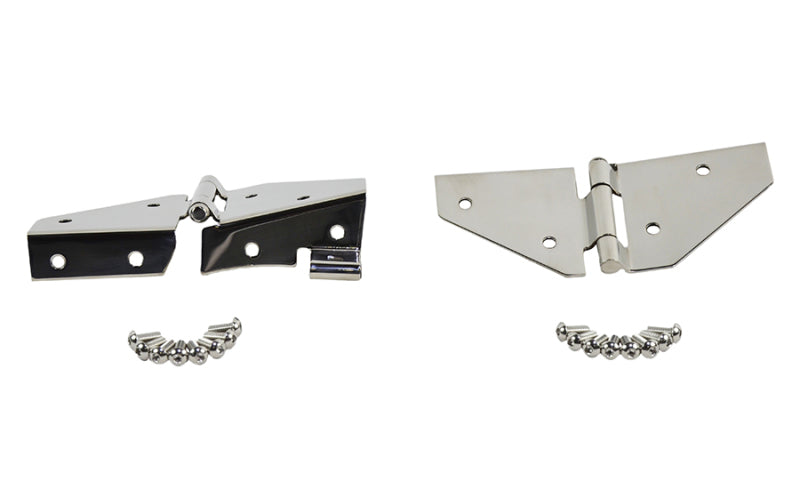 Kentrol 30427 Kentrol 76-95 Jeep CJ/Wrangler YJ Windshield Hinge No Mirror Holes Pair - Polished Silver