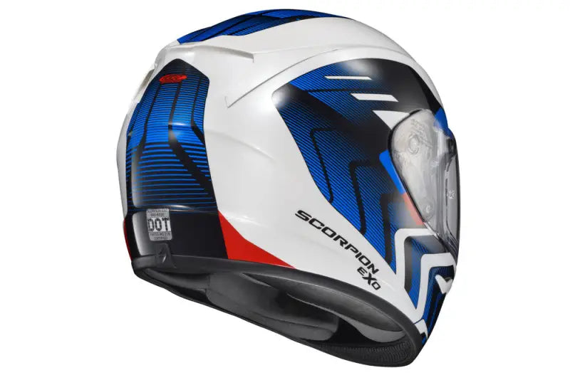32-4014 Scorpion Exo Exo-R320 Full-Face Helmet Alchemy White/Blue/Red Md - Helmets