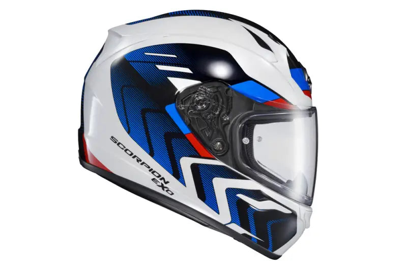 32-4014 Scorpion Exo Exo-R320 Full-Face Helmet Alchemy White/Blue/Red Md - Helmets