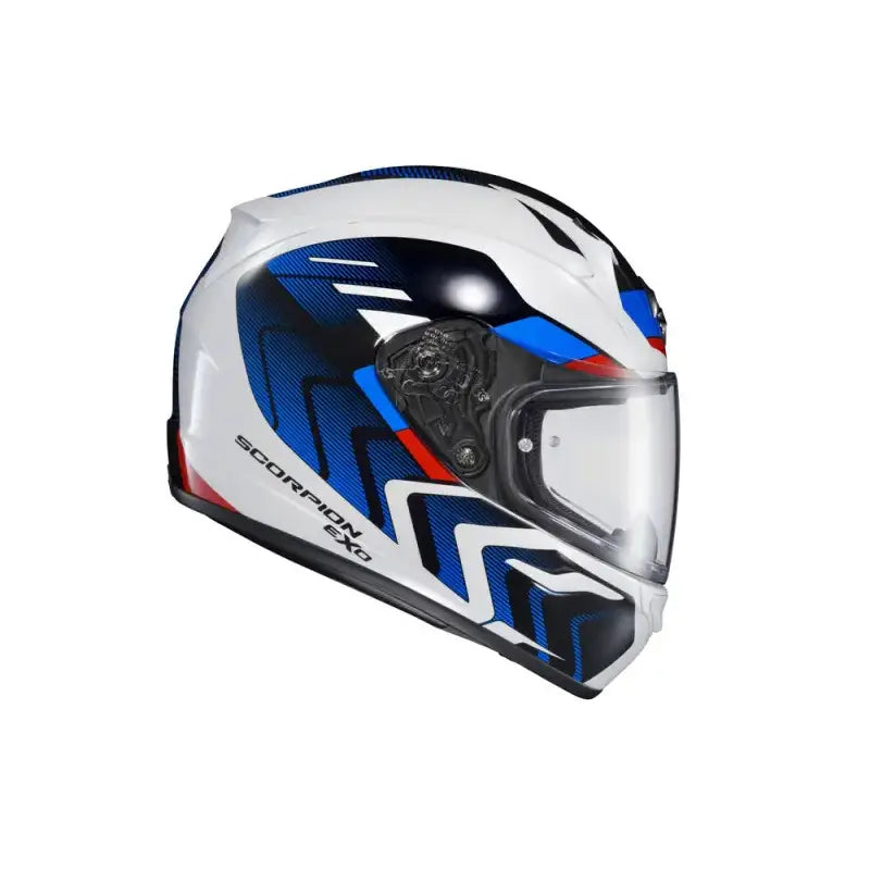 32-4014 Scorpion Exo Exo-R320 Full-Face Helmet Alchemy White/Blue/Red Md - Helmets