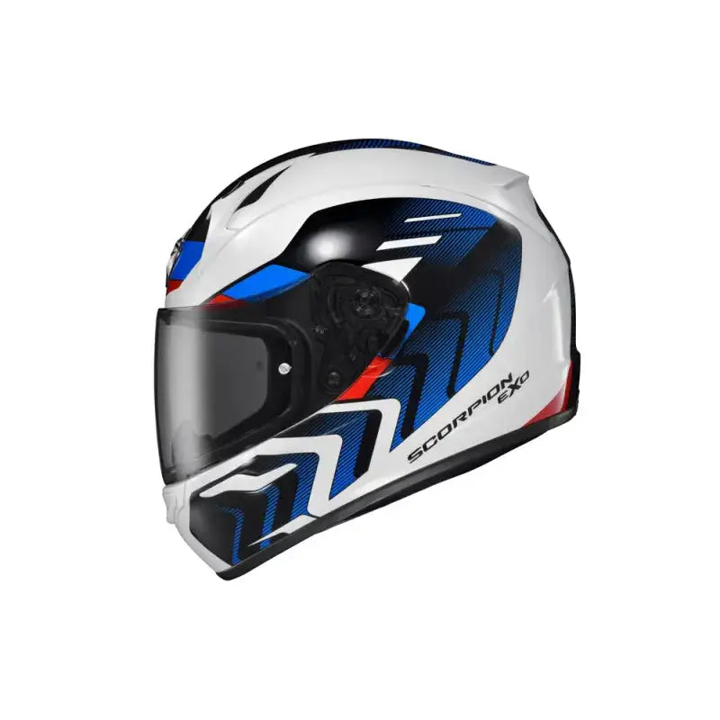 32-4014 Scorpion Exo Exo-R320 Full-Face Helmet Alchemy White/Blue/Red Md - Helmets