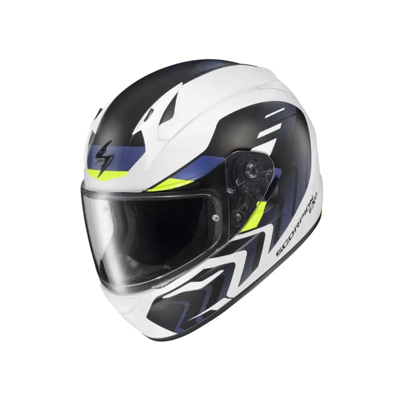 32-4027 Scorpion Exo Exo-R320 Full-Face Helmet Alchemy White/Blue/Hi-Viz 2X - Helmets