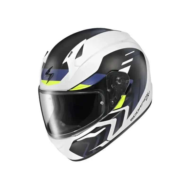 32-4027 Scorpion Exo Exo-R320 Full-Face Helmet Alchemy White/Blue/Hi-Viz 2X - Helmets