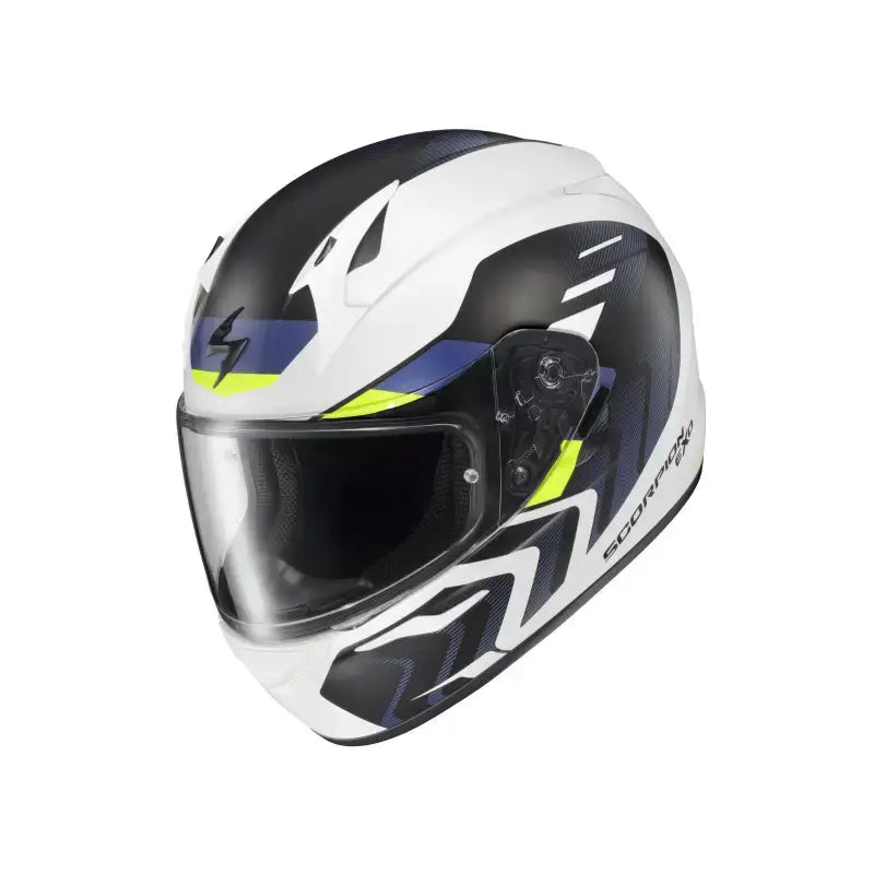 32-4027 Scorpion Exo Exo-R320 Full-Face Helmet Alchemy White/Blue/Hi-Viz 2X - Helmets