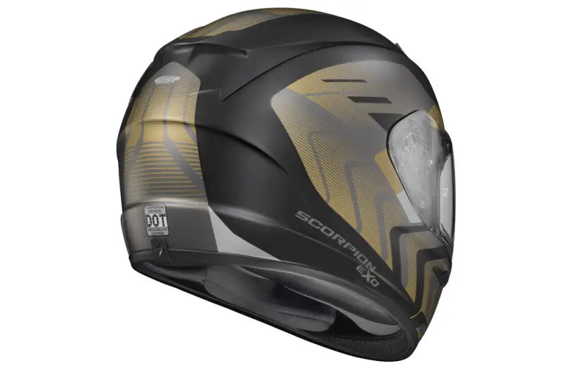 32-4054 Scorpion Exo Exo-R320 Full-Face Helmet Alchemy Black/Gold/Grey Md - Helmets