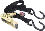 POWERTYE Tie Down Ratchet S Hook 1"X12' Black Each