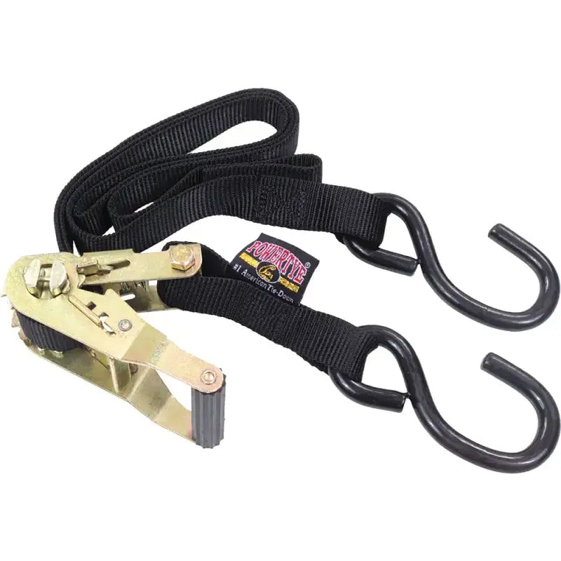 POWERTYE Tie Down Ratchet S Hook 1"X12' Black Each