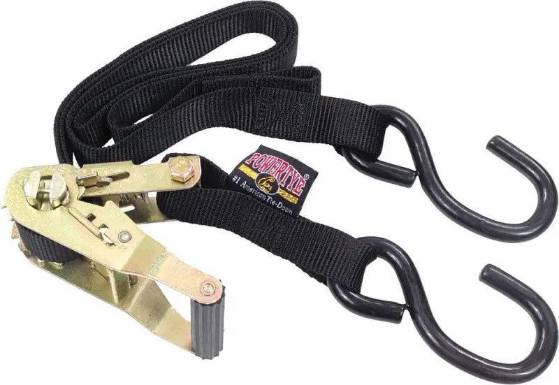 32272LOGO Powertye Tie-Down Ratchet S-Hook 1 InchX6' Black Pair - RV and Auto Parts