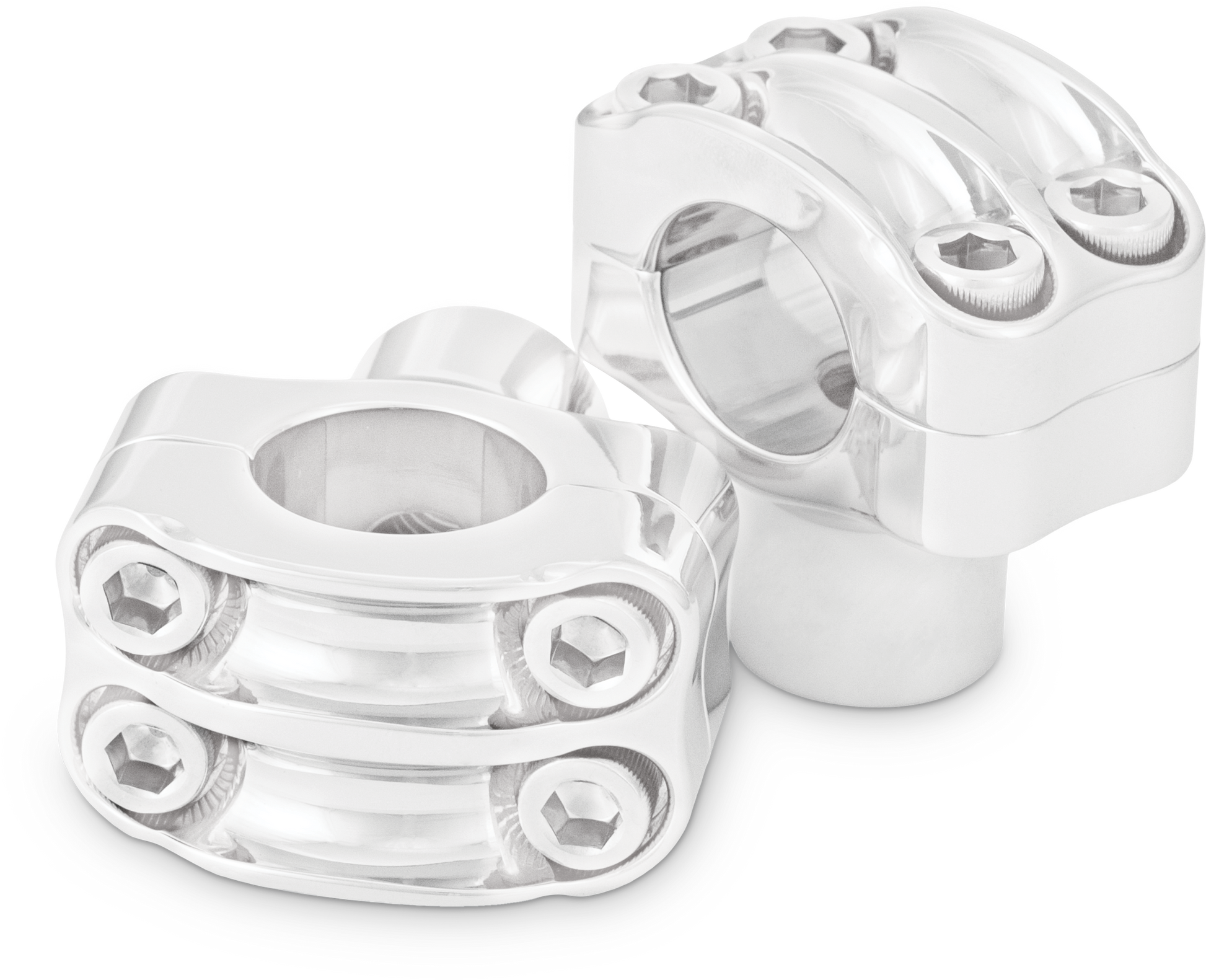Burly Brand Reaper Riser Clamp For 1" Bar B12-8011C - Chrome 1-1 Set