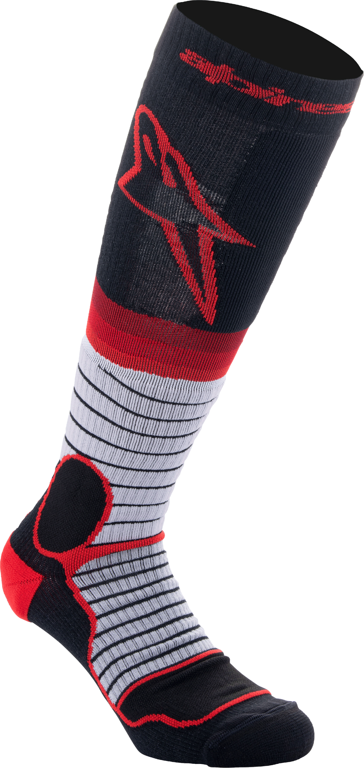 Alpinestars MX Pro Socks 4701524-1215-S - Black Gray Red Small