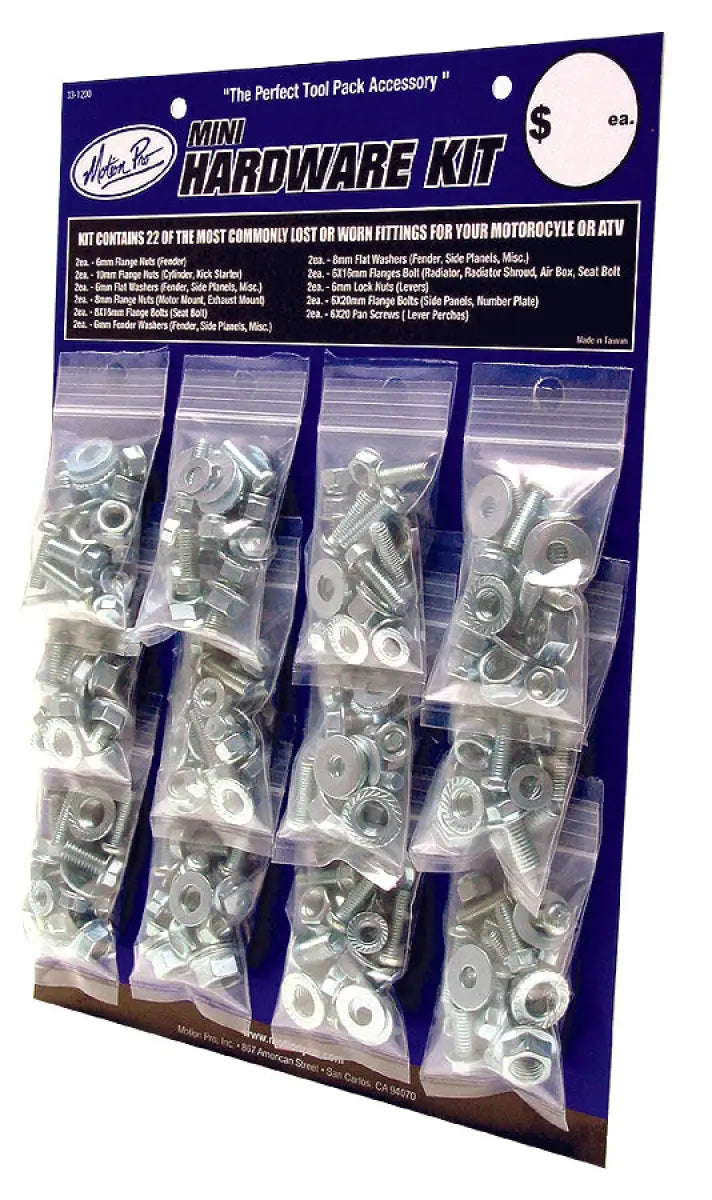 33-1200 Motion Pro Mini Hardware Kit Zinc Finish 12/Pk 