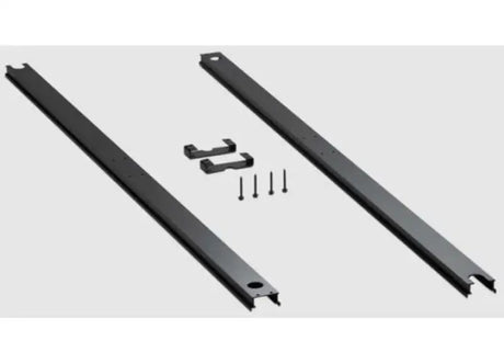 Black metal mounting rails with hardware for Dometic Kit Standoff Std Black installation