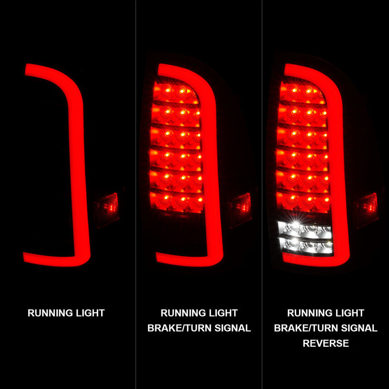 ANZO 311428 ANZO 05-15 Toyota Tacoma Full LED Tail Lights w/Light Bar Sequential Black Housing Smoke Lens