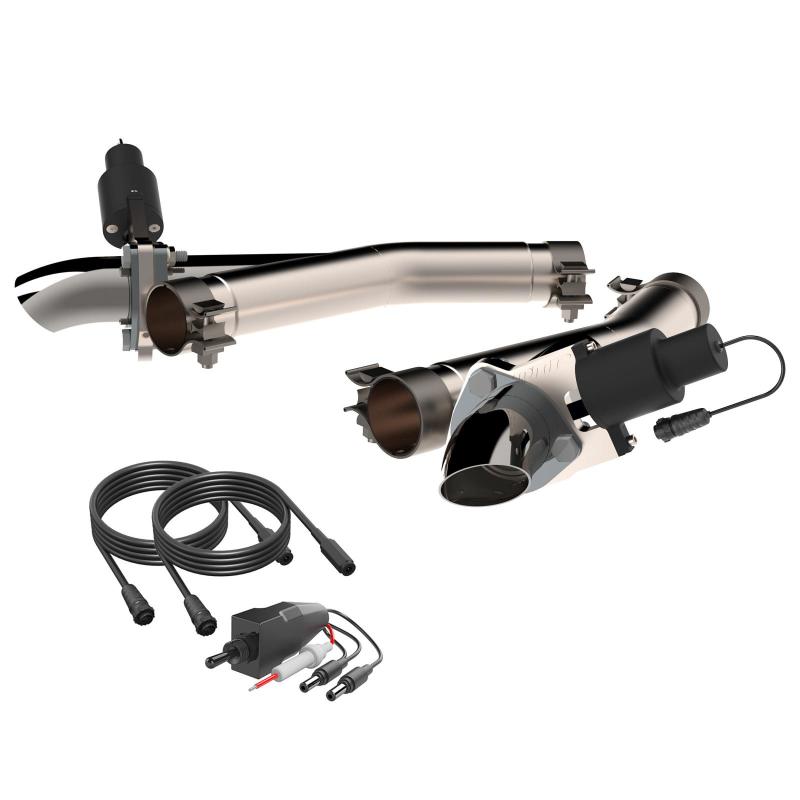 QTP 520511 QTP 11-18 Dodge Durango 5.7L 2.5in 304SS Aggressor Cutout Dual Mid Pipes