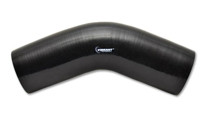 Vibrant 2854 Vibrant 4 Ply Reinforced Silicone Elbow Connector - 1.75in I.D. - 45 deg. Elbow (BLACK)