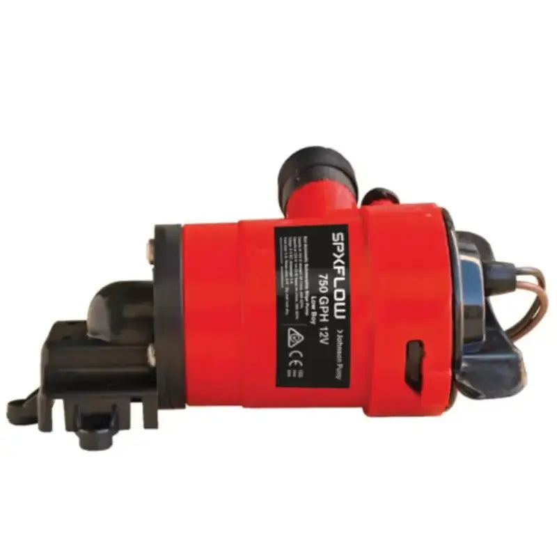Red and black Johnson Pump Low Boy Bilge Pump 750Gph 12V for boats
