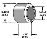 339292 Axle Spacer Zinc 41196 83 3/4"X0.75"