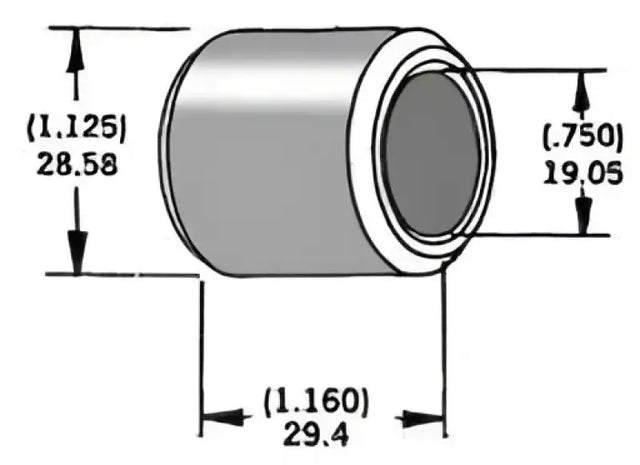 339293 Axle Spacer Zinc 41591 81 3/4"X1.16"