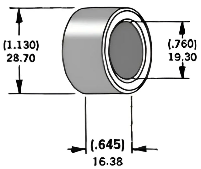 339295 Axle Spacer Zinc 41594 73 3/4"X0.645"