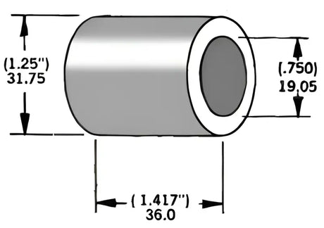 339296 Axle Spacer Zinc 41591 90 3/4"X1.41"