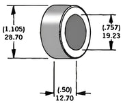 339298 Axle Spacer Zinc 41607 83 3/4"X0.5"