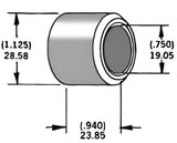 339301 Axle Spacer Zinc 43617 95 3/4"X0.94"