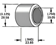 339301 Axle Spacer Zinc 43617 95 3/4"X0.94"