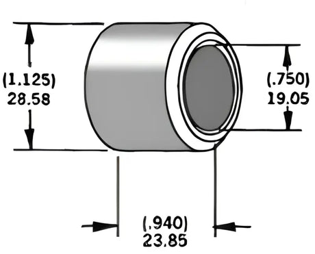 339301 Axle Spacer Zinc 43617 95 3/4"X0.94"