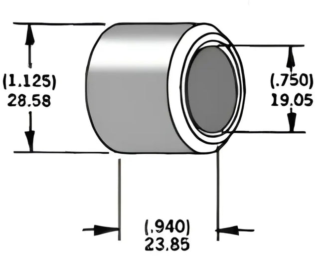 339301 Axle Spacer Zinc 43617 95 3/4"X0.94"