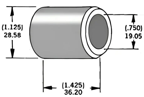 339302 Axle Spacer Zinc 43674 95 3/4"X1.425"