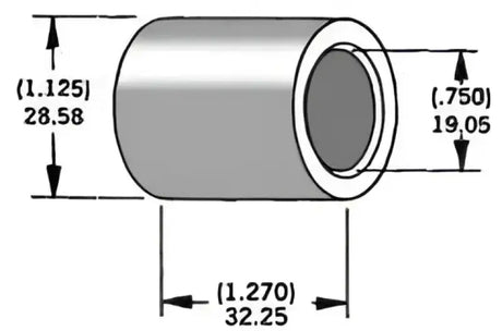 339303 Axle Spacer Zinc 43684 86 3/4"X1.27"