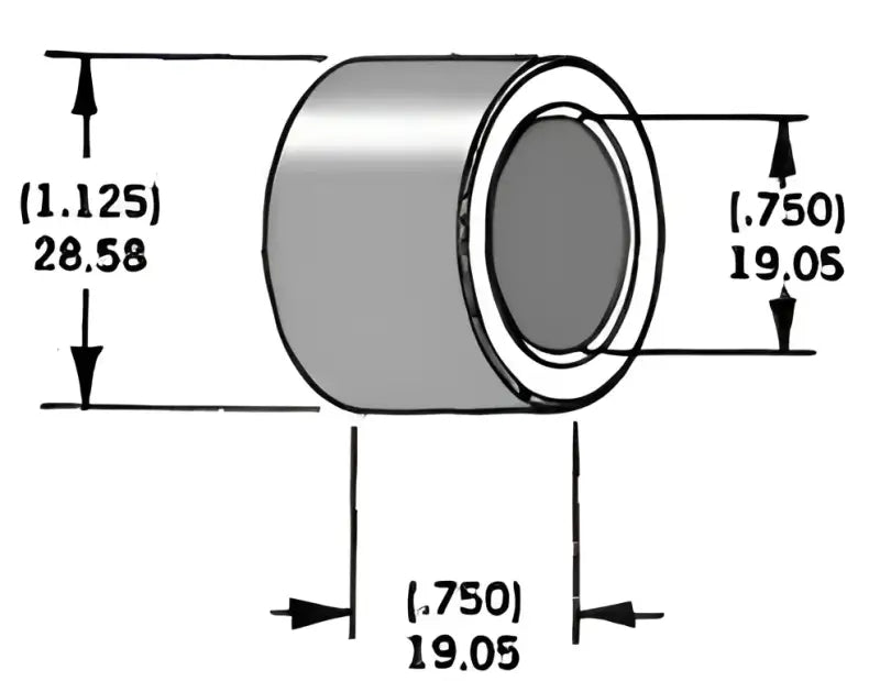 339304 Axle Spacer Zinc 43654 86a 3/4"X0.75"