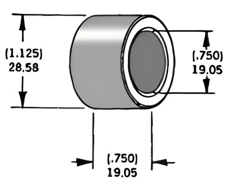 339304 Axle Spacer Zinc 43654 86a 3/4"X0.75"